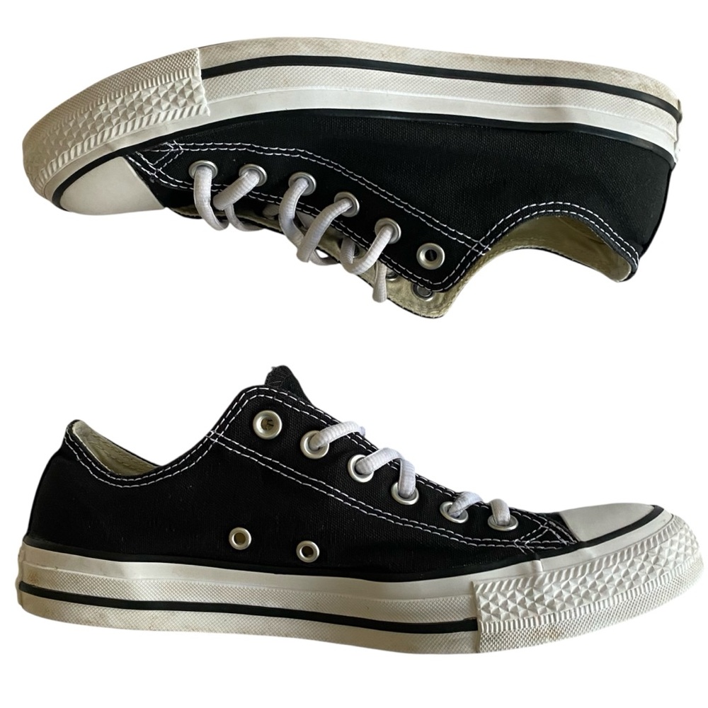 Converse Sneakers Women’s 9 Men’s 7 Black Custom French Bulldog Embroidery - Picture 4 of 14